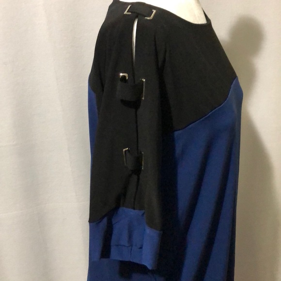 Jm collection navy blue black top women blouse - Picture 4 of 6